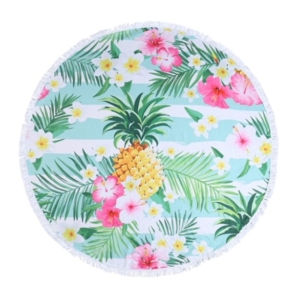 Beach Blanket Floral Pineapple print - Picture 1 of 9